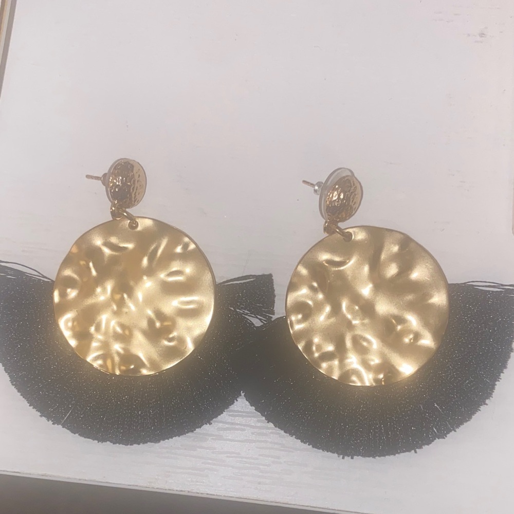 Elegant Gold and Black Earrings